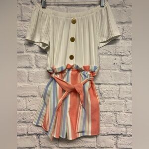 Paper Doll Girls Belted Romper Sz 10/12